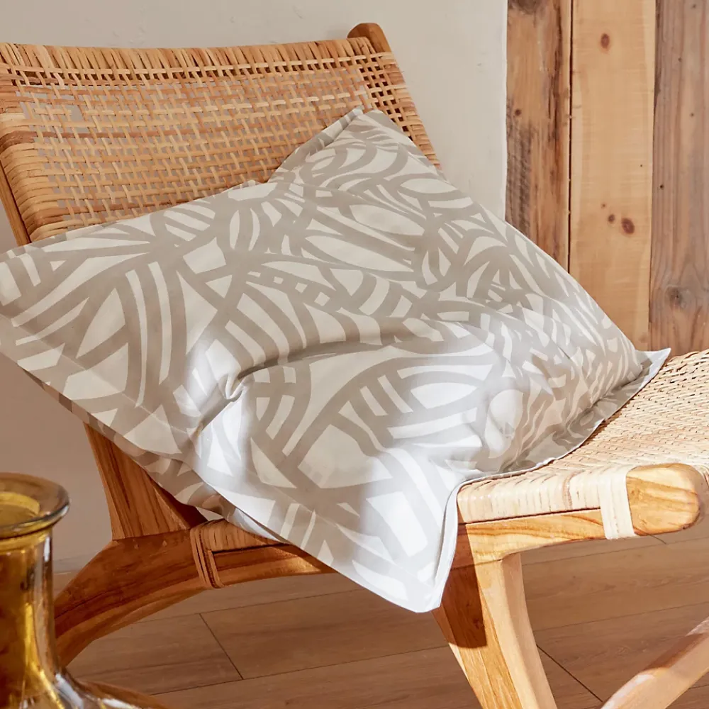 Linnea Taie d'oreiller 50x70 cm coton lavé SERENA géométrique Beige écru* Taie D'Oreiller