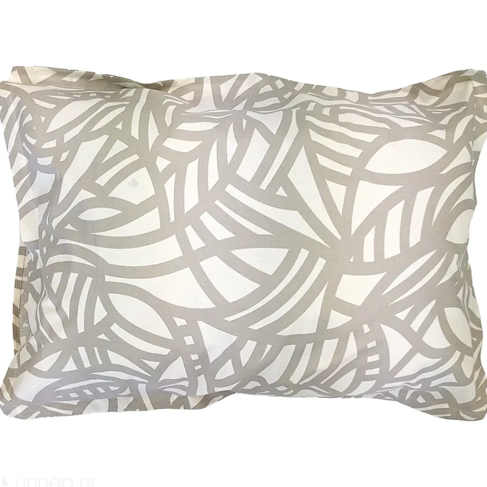 Linnea Taie d'oreiller 50x70 cm coton lavé SERENA géométrique Beige écru* Taie D'Oreiller