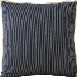 Linnea Taie d'oreiller 65x65 cm coton BRIXTON à rayures noires* Taie D'Oreiller