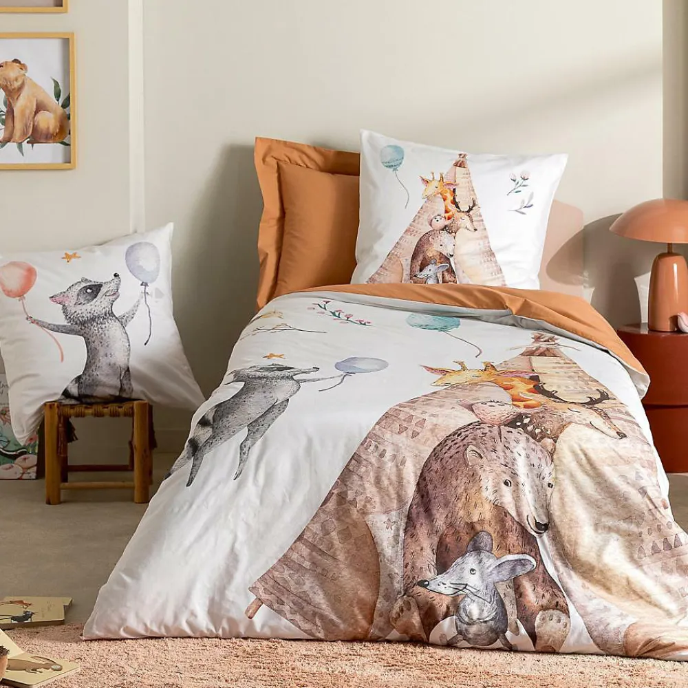 Taie d'oreiller 65x65 cm en 100% percale de coton TIPI blanc>Linnea Hot