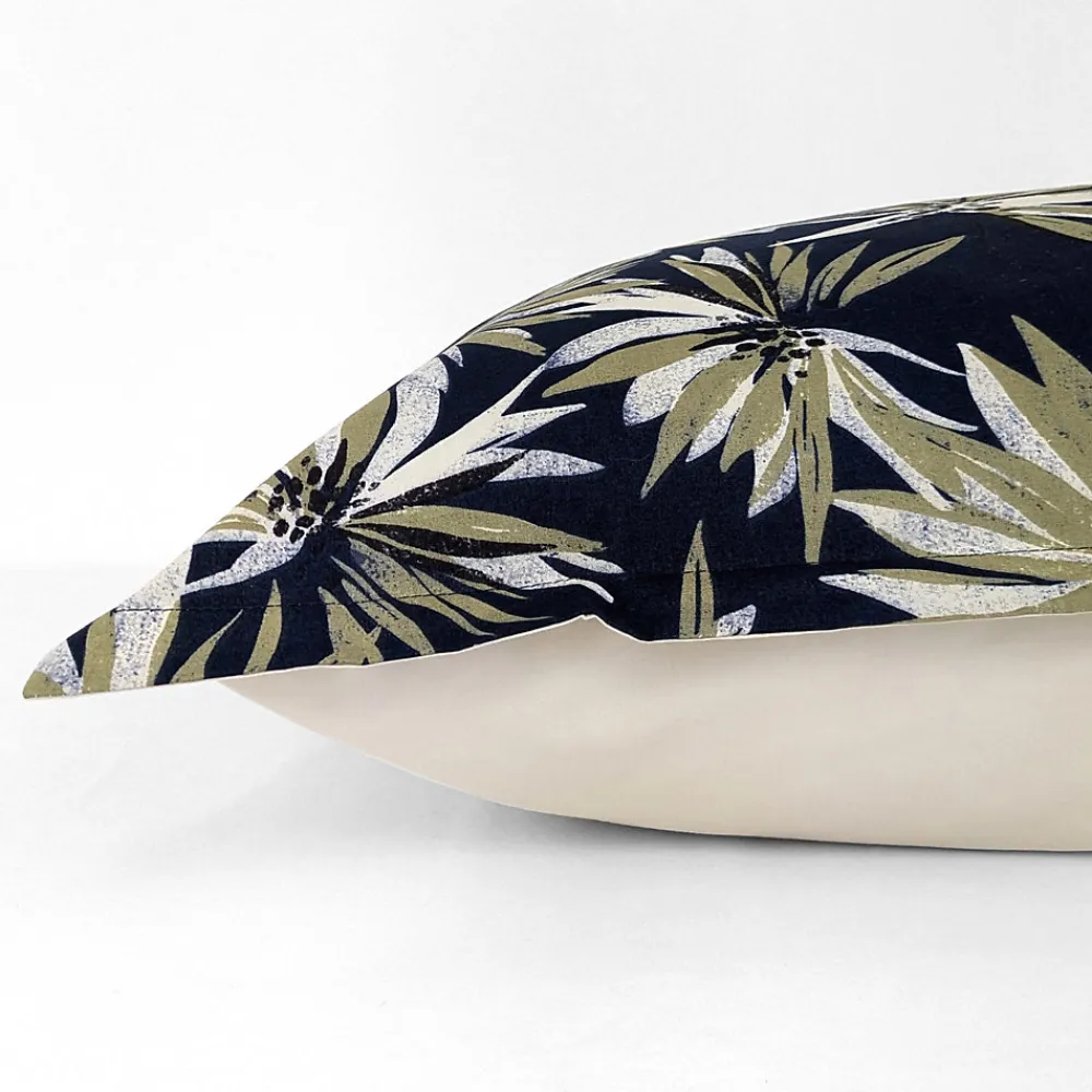 Taie d'oreiller 65x65 cm en 100% percale de coton EVERLY bleu encre>Linnea Clearance