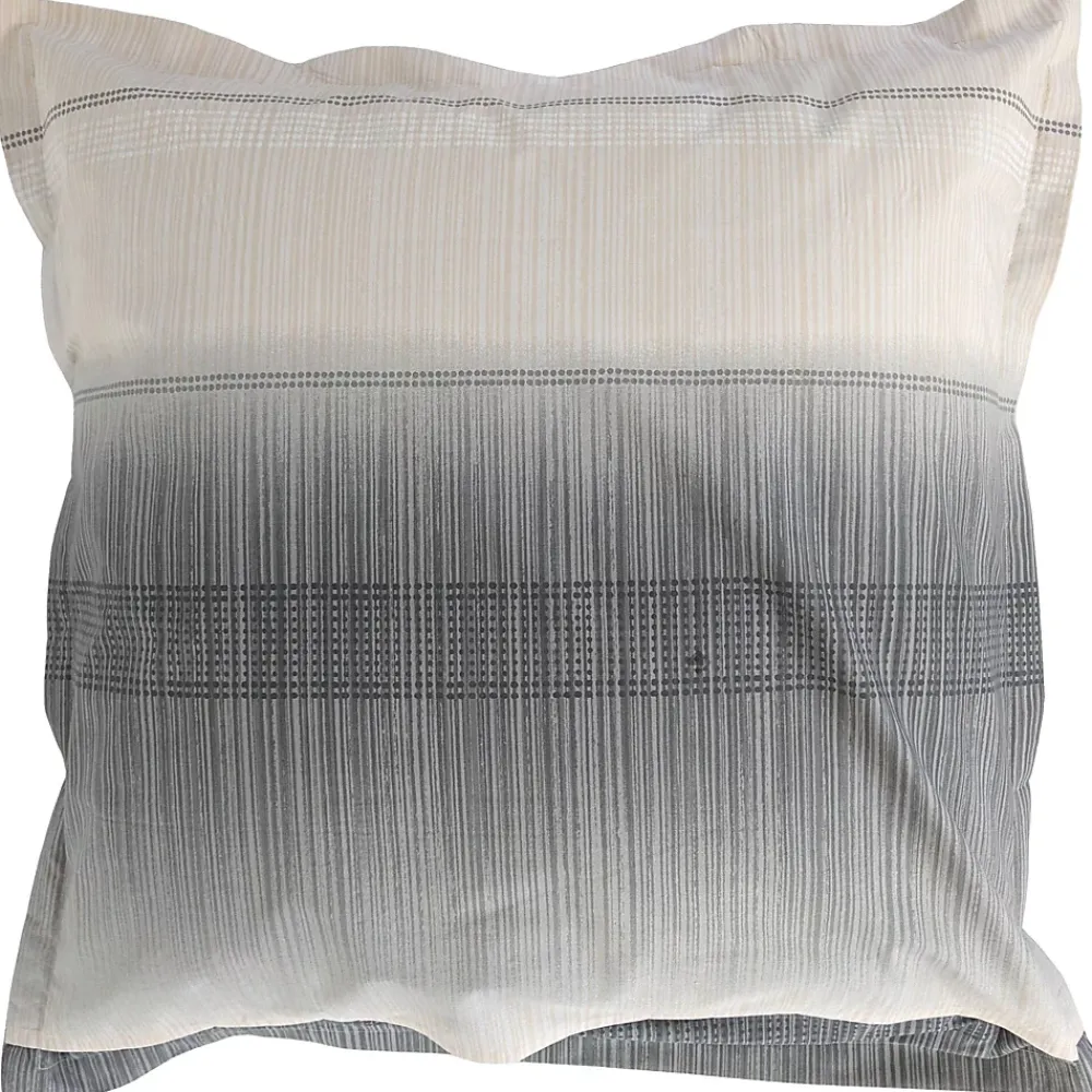Linnea Taie d'oreiller 65x65 cm en 100% percale de coton ESTEBAN gris beige* Taie D'Oreiller