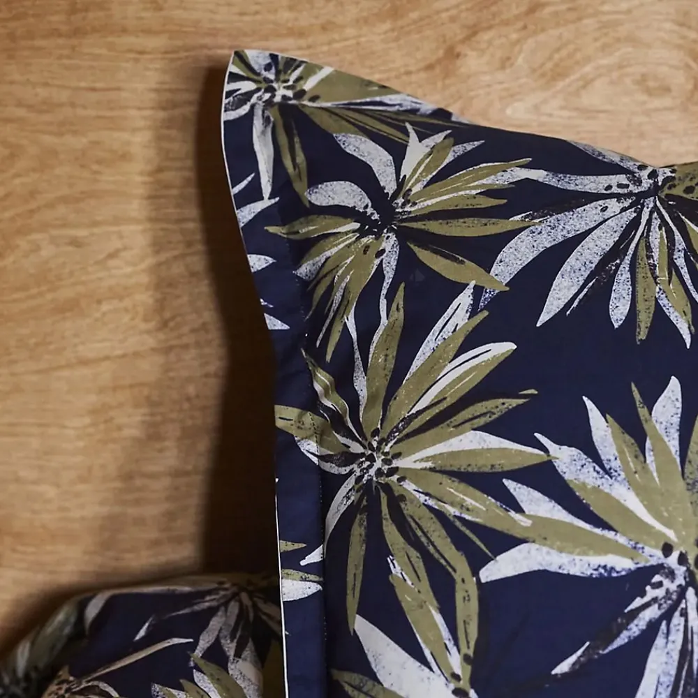 Taie d'oreiller 50x70 cm en 100% percale de coton EVERLY bleu encre>Linnea Clearance