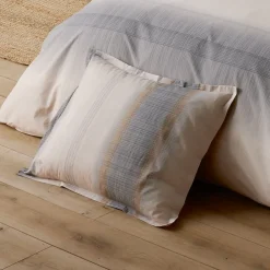 Taie d'oreiller 50x70 cm en 100% percale de coton ESTEBAN gris beige><noscript><img width=