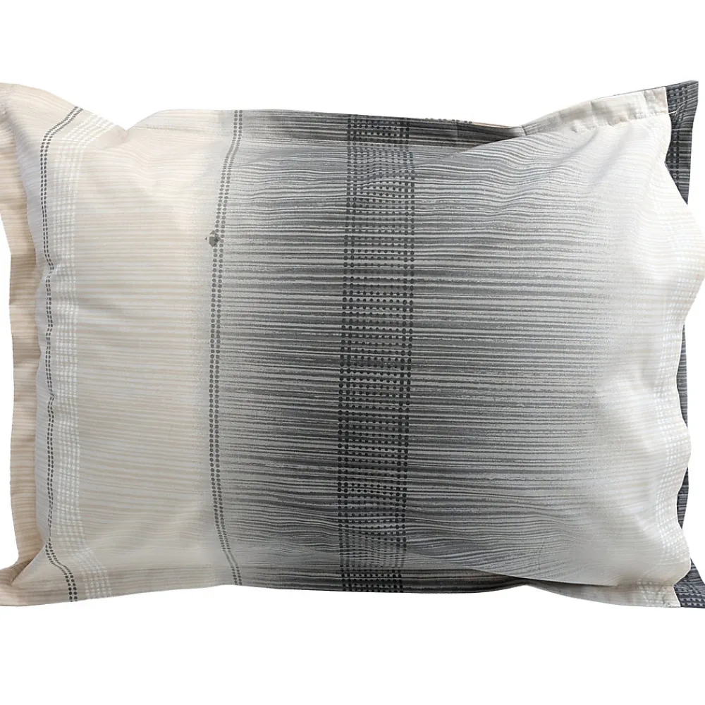 Taie d'oreiller 50x70 cm en 100% percale de coton ESTEBAN gris beige>Linnea Outlet