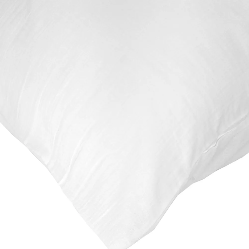 Taie d'oreiller 65x65 cm en double gaze de coton CASSIS Blanc>Linnea Sale