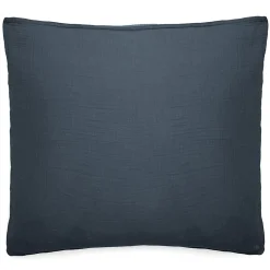 Linnea Taie d'oreiller 65x65 cm mousseline de coton MILOS noir granit* Taie D'Oreiller