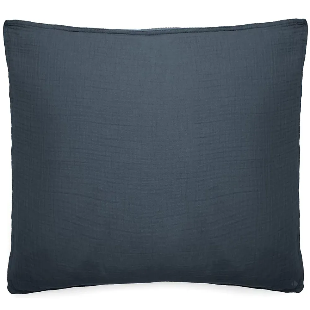 Linnea Taie d'oreiller 65x65 cm mousseline de coton MILOS noir granit* Taie D'Oreiller
