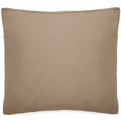 Linnea Taie d'oreiller 65x65 cm mousseline de coton MILOS marron camel* Taie D'Oreiller