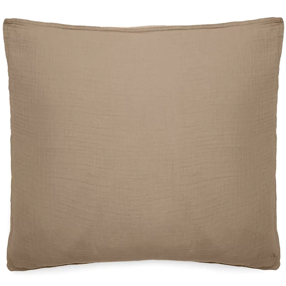 Linnea Taie d'oreiller 65x65 cm mousseline de coton MILOS marron camel* Taie D'Oreiller
