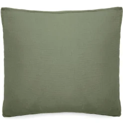 Taie d'oreiller 65x65 cm mousseline de coton MILOS vert mousse>Linnea Clearance