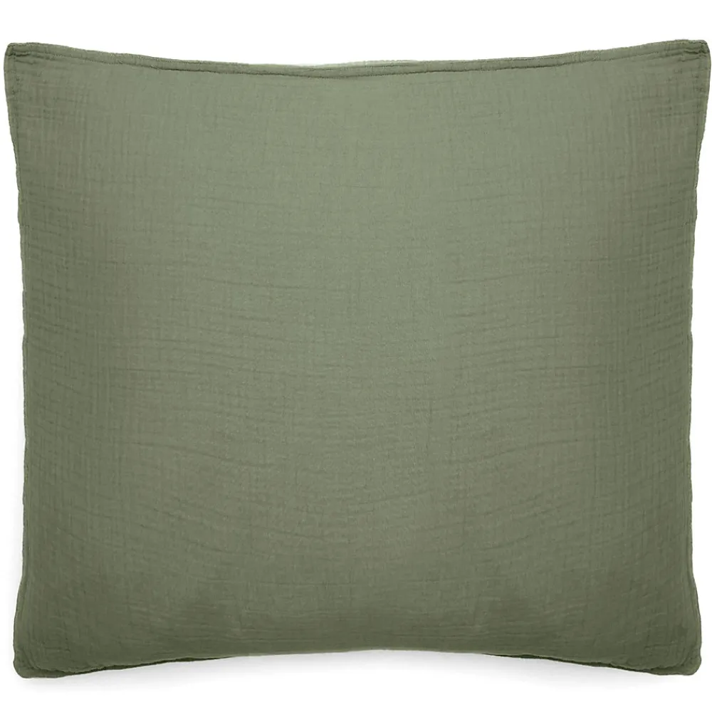 Taie d'oreiller 65x65 cm mousseline de coton MILOS vert mousse>Linnea Clearance