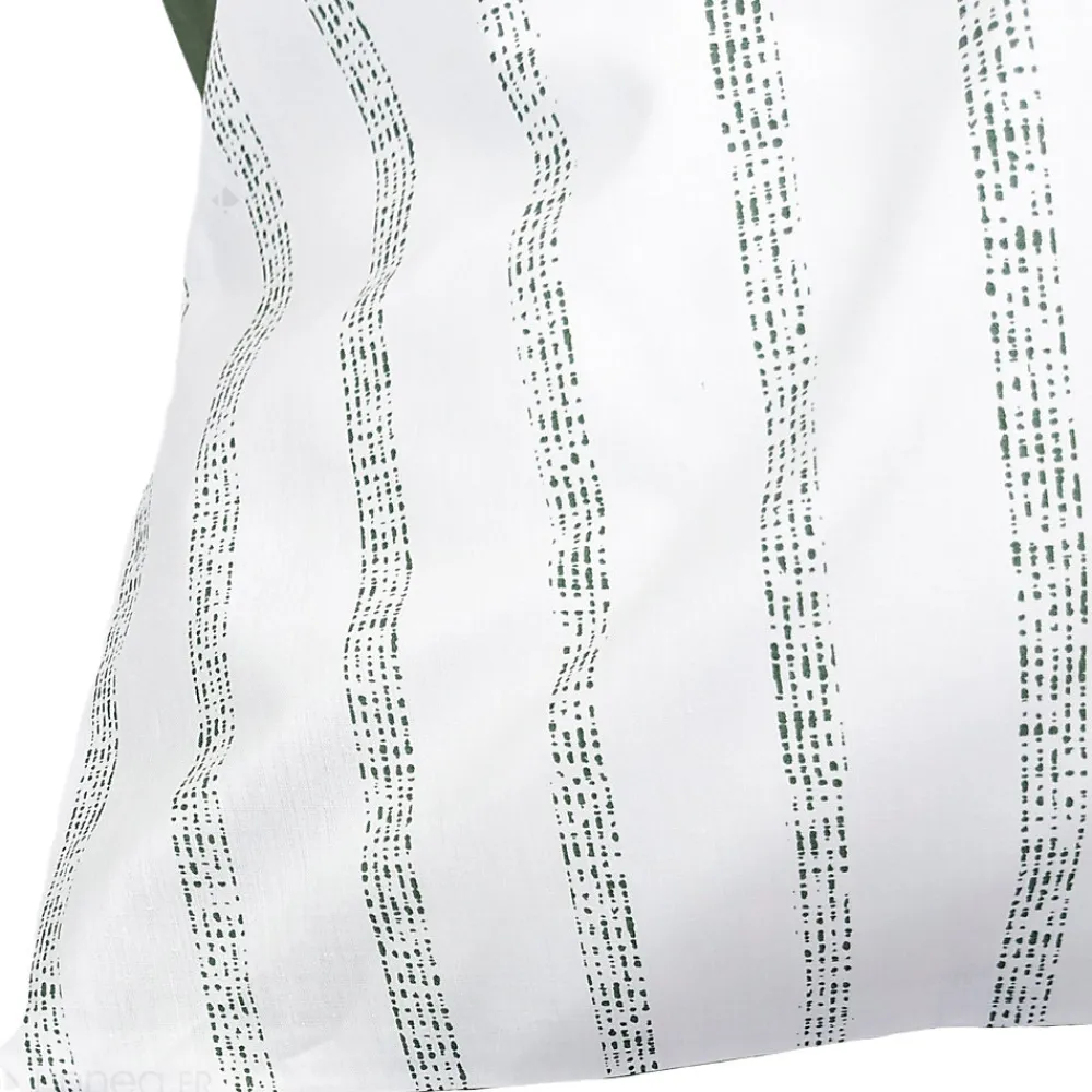 Taie d'oreiller 65x65 cm percale coton GABY vert Kaki>Linnea Discount