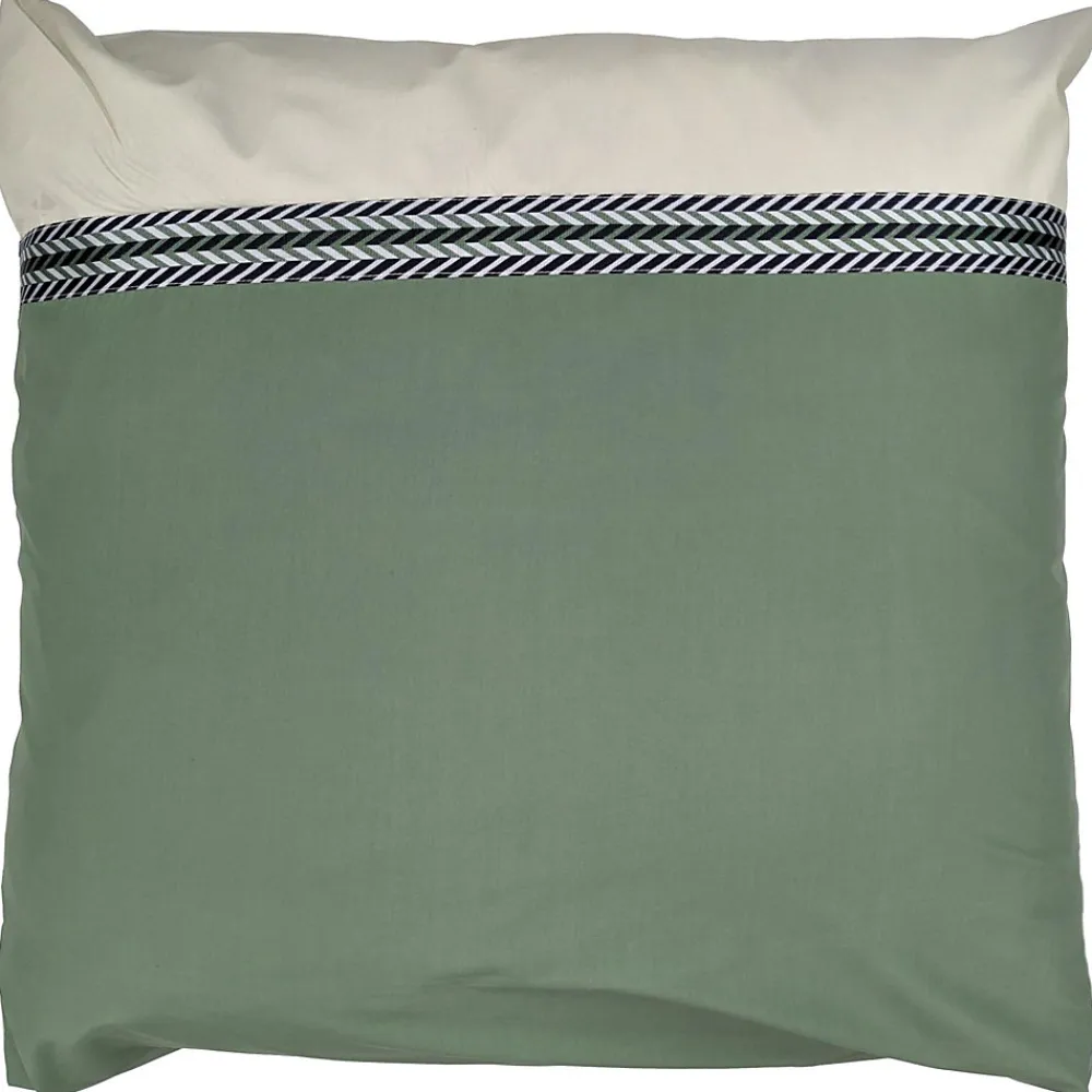 Taie d'oreiller 65x65 cm percale coton NOA vert Kaki>Linnea Clearance