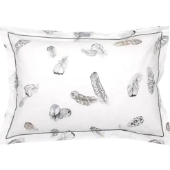 Linnea Taie d'oreiller 70x50 cm Percale pur coton PLUMES* Taie D'Oreiller