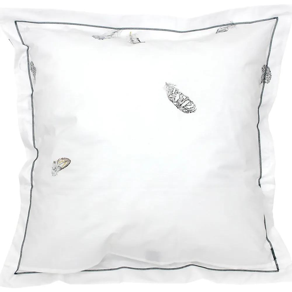 Taie d'oreiller 65x65 cm Percale pur coton PLUMES>Linnea New