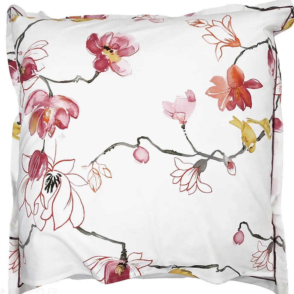 Taie d'oreiller 65x65 cm percale coton ELISA Rose>Linnea