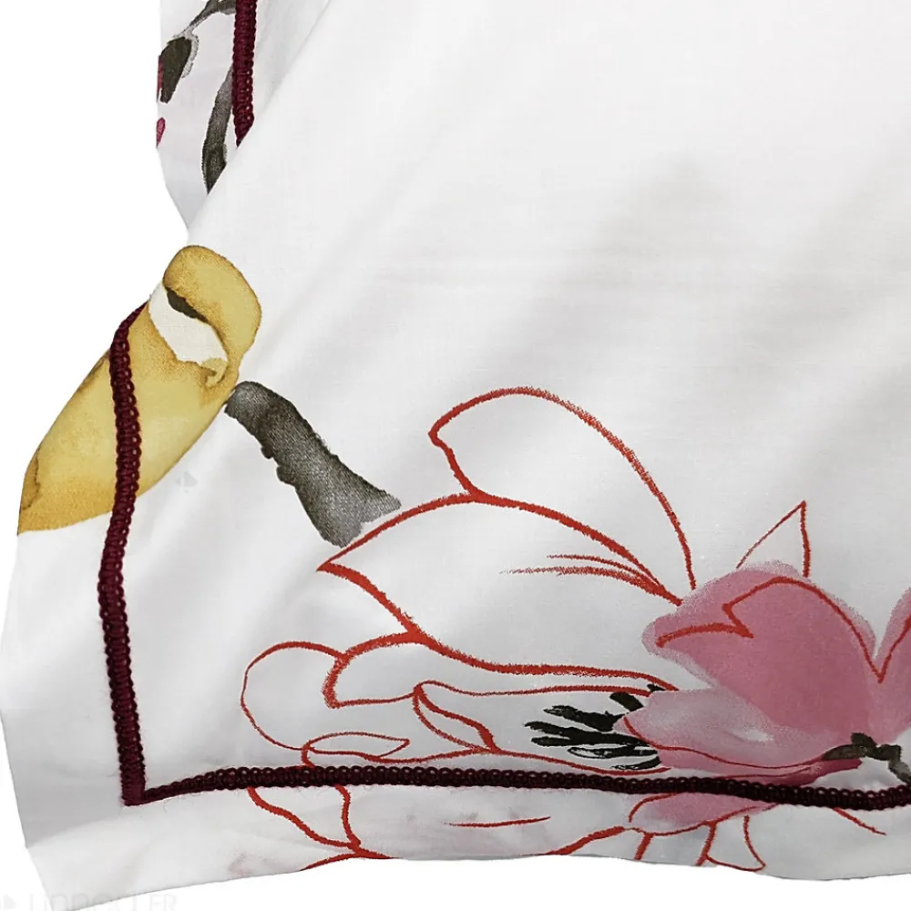 Taie d'oreiller 65x65 cm percale coton ELISA Rose>Linnea