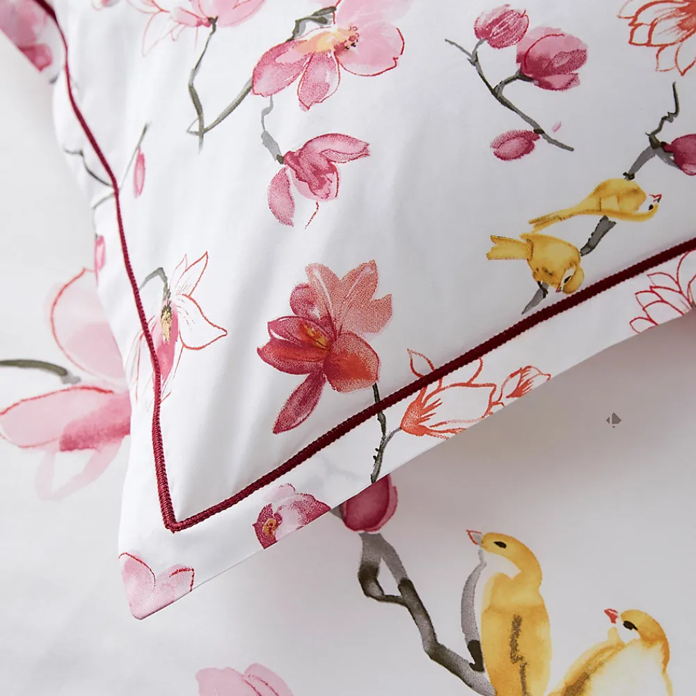 Taie d'oreiller 65x65 cm percale coton ELISA Rose>Linnea