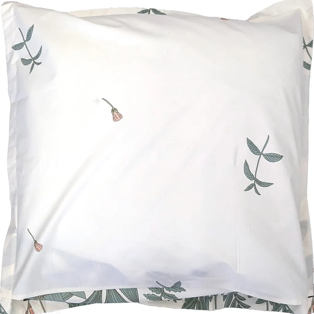 Taie d'oreiller 65x65 cm percale coton FÉÉRIE Blanc sauge>Linnea Hot