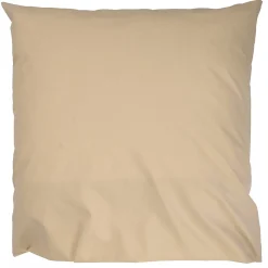 Taie d'oreiller 65x65 cm percale coton ALEX marron Moka><noscript><img width=