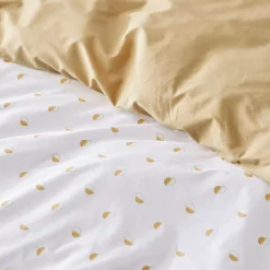 Taie d'oreiller 65x65 cm percale coton ALEX marron Moka><noscript><img width=
