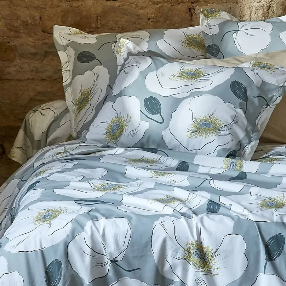 Taie d'oreiller 65x65 cm percale de coton ADÈLE vert céladon>Linnea