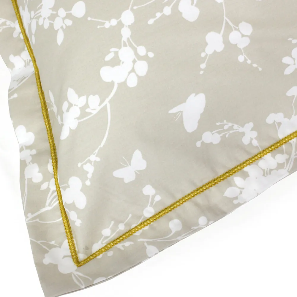Taie d'oreiller 70x50 cm percale coton BEL AMOUR jaune>Linnea Online