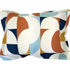 Linnea Taie d'oreiller 50x70 cm percale de coton MODULO bleu cobalt* Taie D'Oreiller