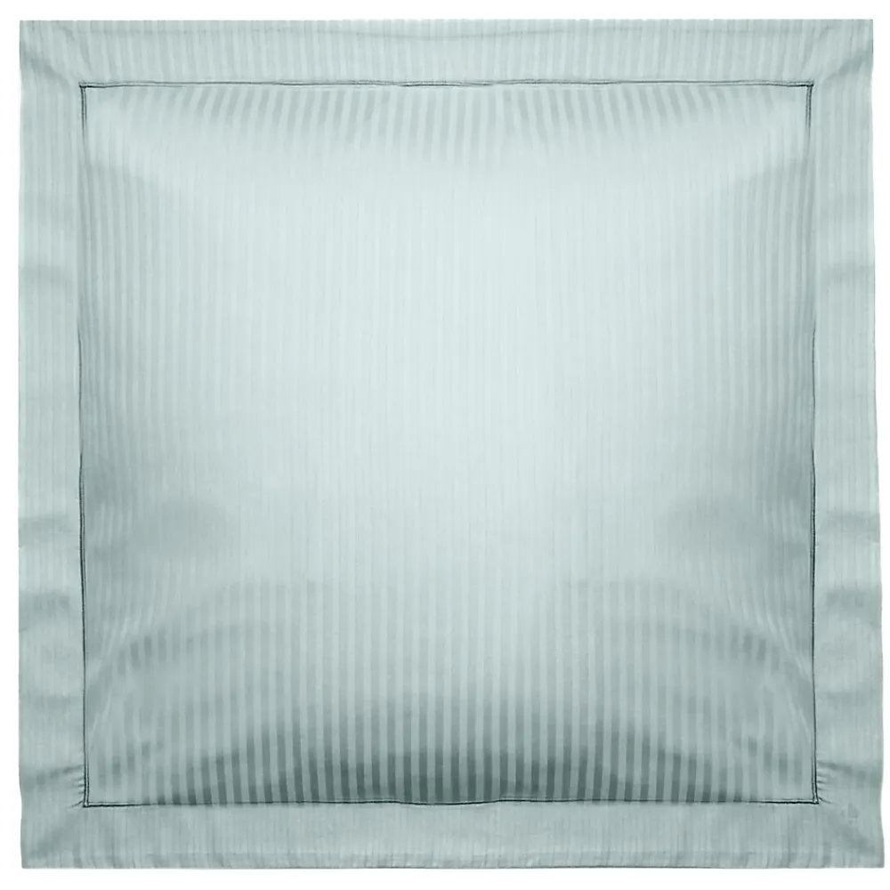 Linnea Taie d'oreiller 65x65 cm satin CONCERTO rayures vert Lichen* Taie D'Oreiller