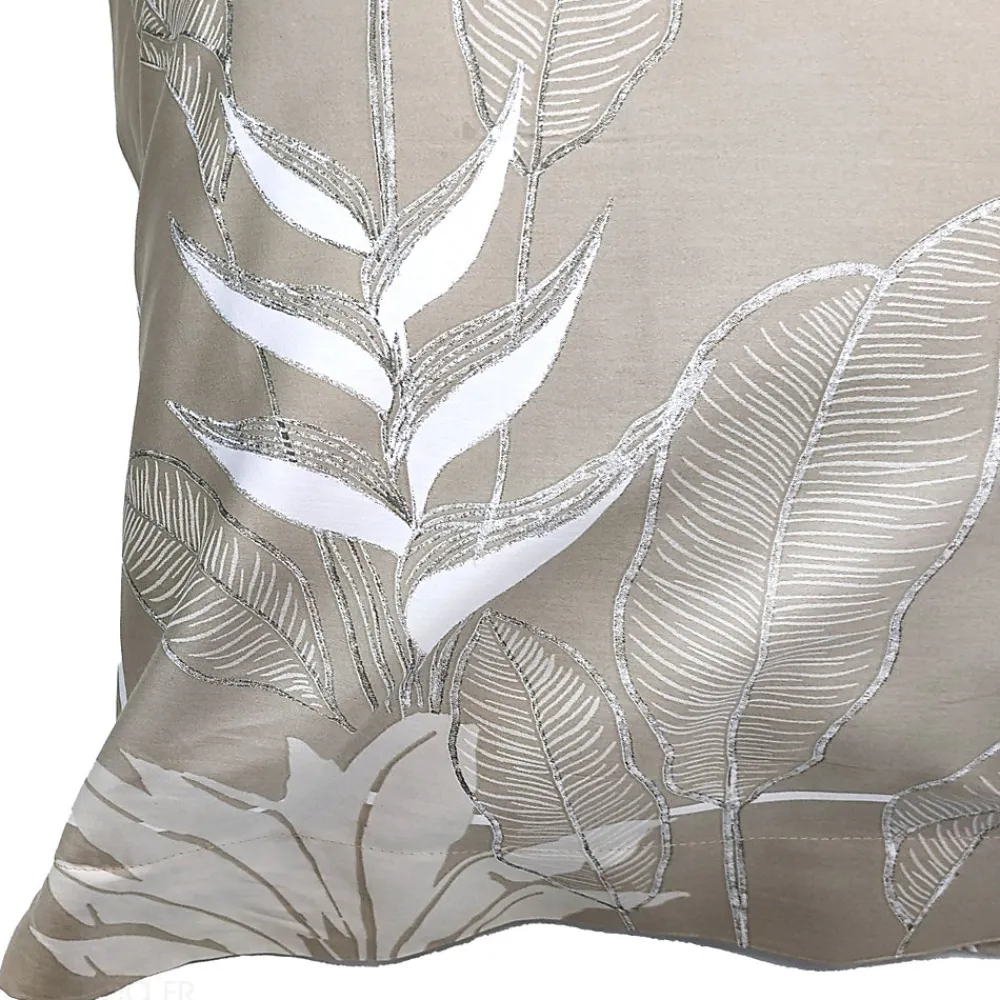 Taie d'oreiller 65x65 cm satin de coton CAYENNE beige ficelle>Linnea