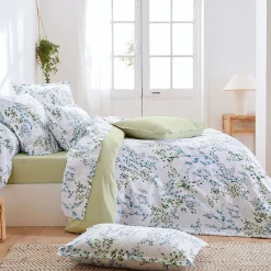 Linnea Taie d'oreiller 65x65 cm satin de coton ANGÈLE vert tilleul* Taie D'Oreiller