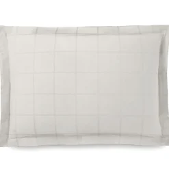 Linnea Taie d'oreiller 50x70 cm satin CONCERTO carreaux beige Craie* Taie D'Oreiller