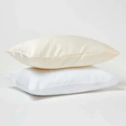 Taies d'oreiller enfant ivoire en coton égyptien bio 400 fils, 40x60 cm, lot de 2 -><noscript><img width=