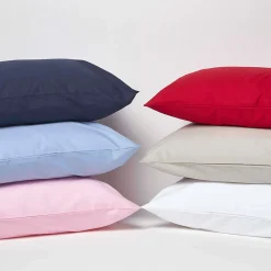 Taies d'oreiller enfant rouge 100% coton égyptien 200 fils, 40x60 cm, lot de 2 -><noscript><img width=