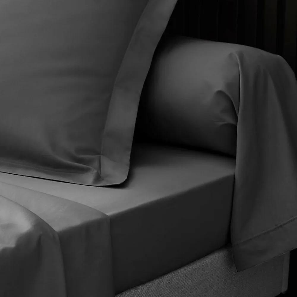 Taies d'Oreiller Percale 63x63 anthracite>Douceur D'Intérieur Clearance