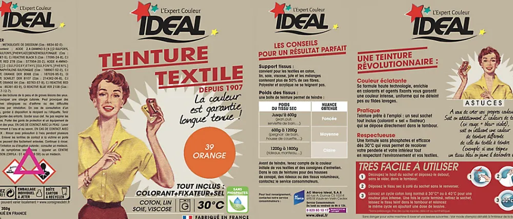 Teinture textile vintage orange Idéal 350g>Ideal Outlet