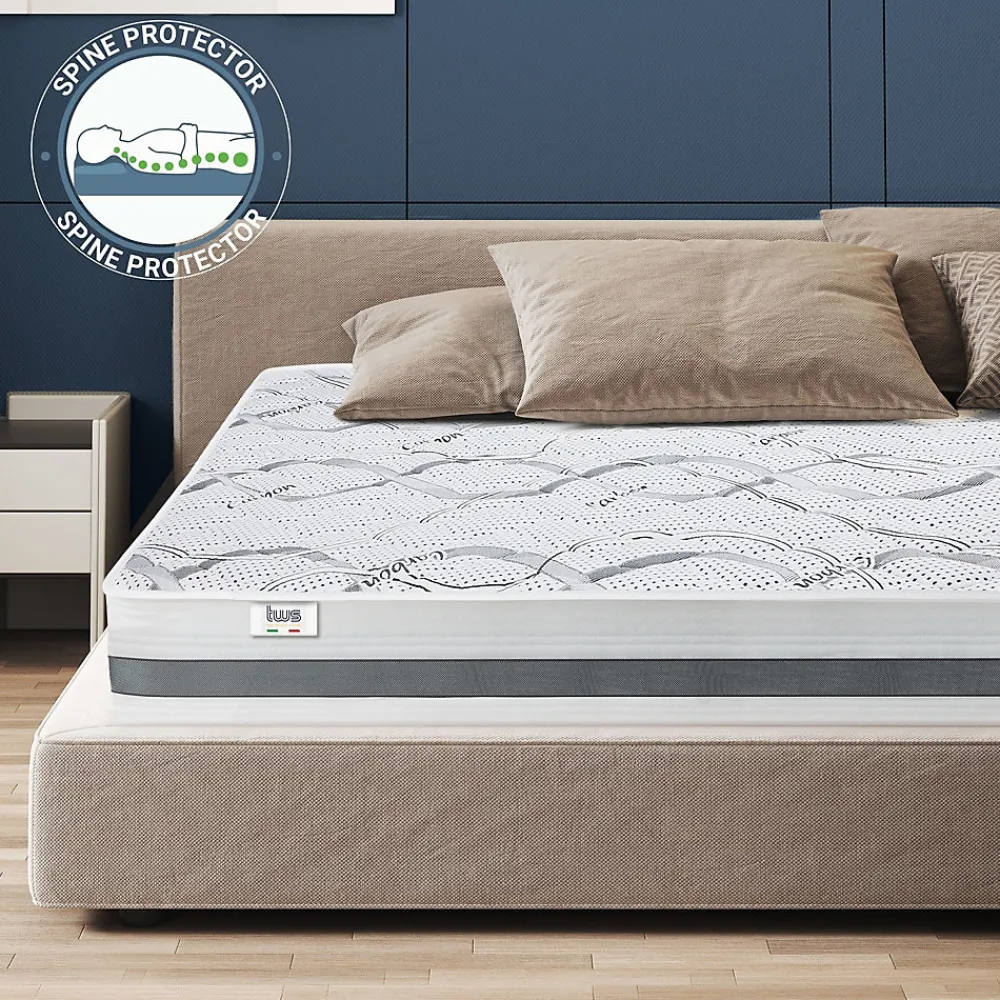 The White Stone Matelas en Mousse à Mémoire de Forme 170x180 cm Hauteur 22 cm* Matelas