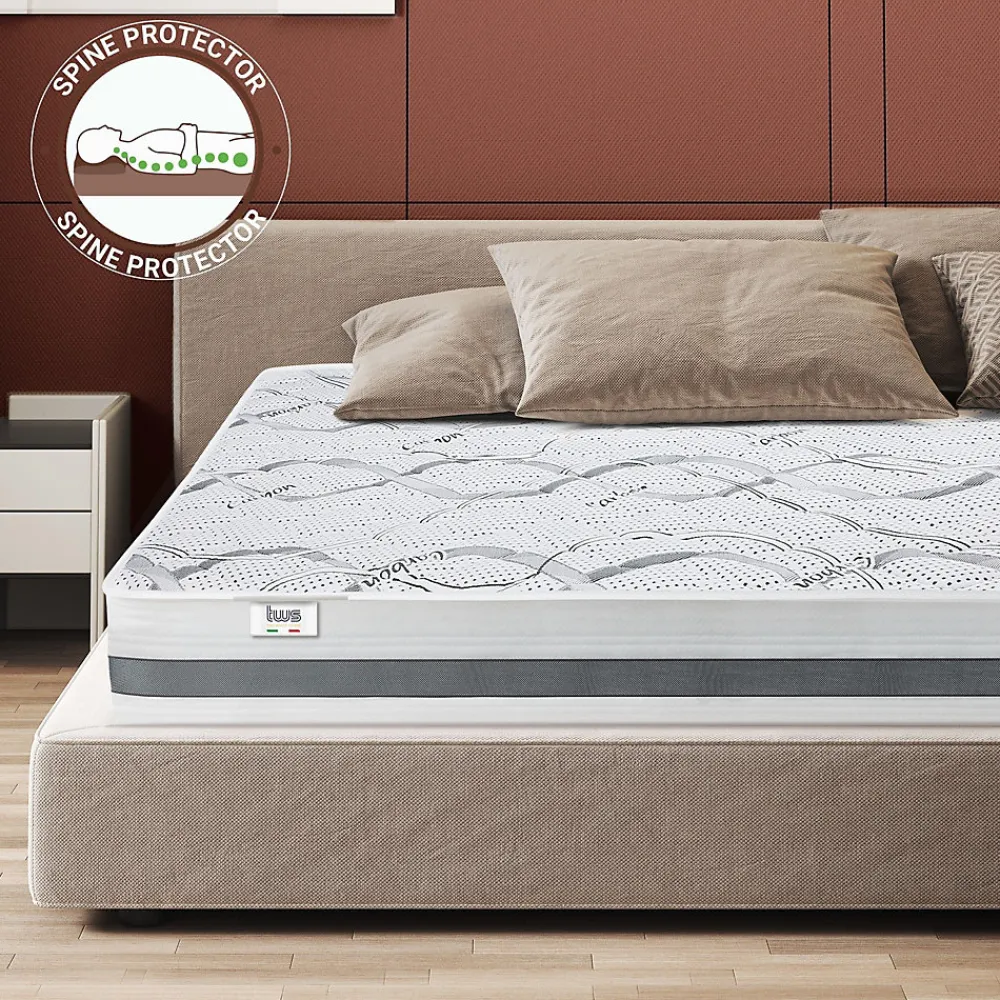 The White Stone Matelas en Mousse à Mémoire de Forme 145x185 cm Hauteur 27 cm* Matelas