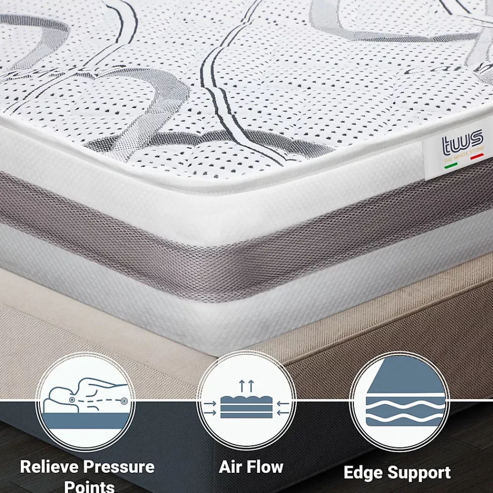 The White Stone Matelas en Mousse à Mémoire de Forme 140x190 cm Hauteur 22 cm* Matelas