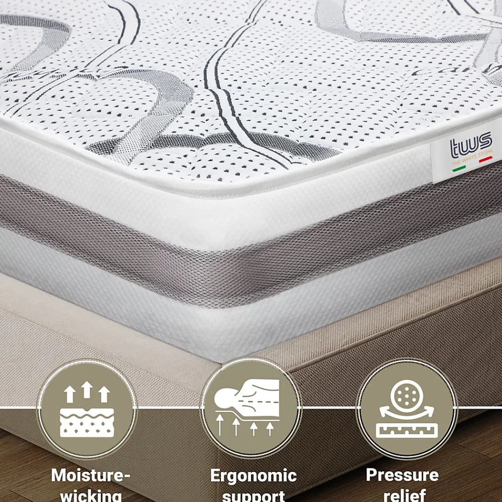 The White Stone Matelas Orthopédique 95x190 cm Fermeté Moyenne* Matelas