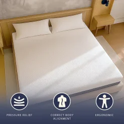 The White Stone Matelas 140x190 Memory Foam et Mousse Haut 22 cm* Matelas