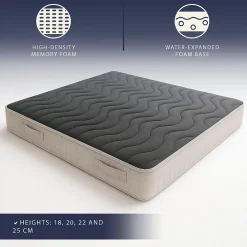 Matelas 140x190 cm en Mousse à Mémoire, Hauteur 20 cm><noscript><img width=