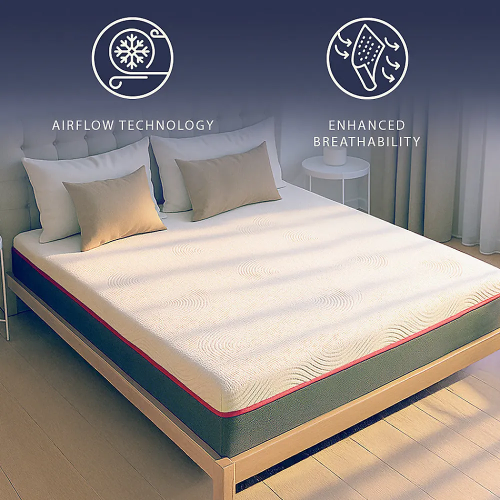 Matelas 90x190 en Mousse à Mémoire Breeze et Ressorts Ensachés, Hauteur 30 cm>The White Stone Outlet