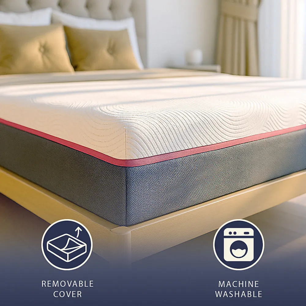 Matelas 90x190 en Mousse à Mémoire Breeze et Ressorts Ensachés, Hauteur 30 cm>The White Stone Outlet