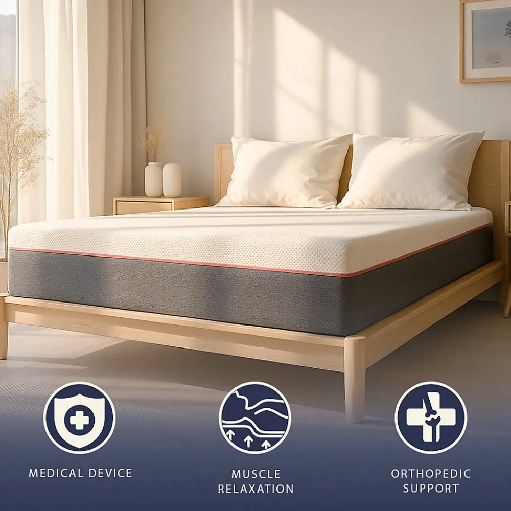 Matelas 90x190 en Mousse à Mémoire Breeze et Ressorts Ensachés, Hauteur 30 cm>The White Stone Outlet