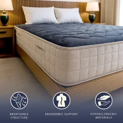 The White Stone Matelas 140x190 cm en Mousse à Mémoire, Hauteur 22 cm* Matelas