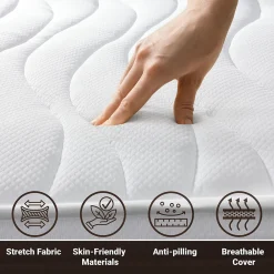 Matelas 125x210 cm en Mousse Antibactérien><noscript><img width=