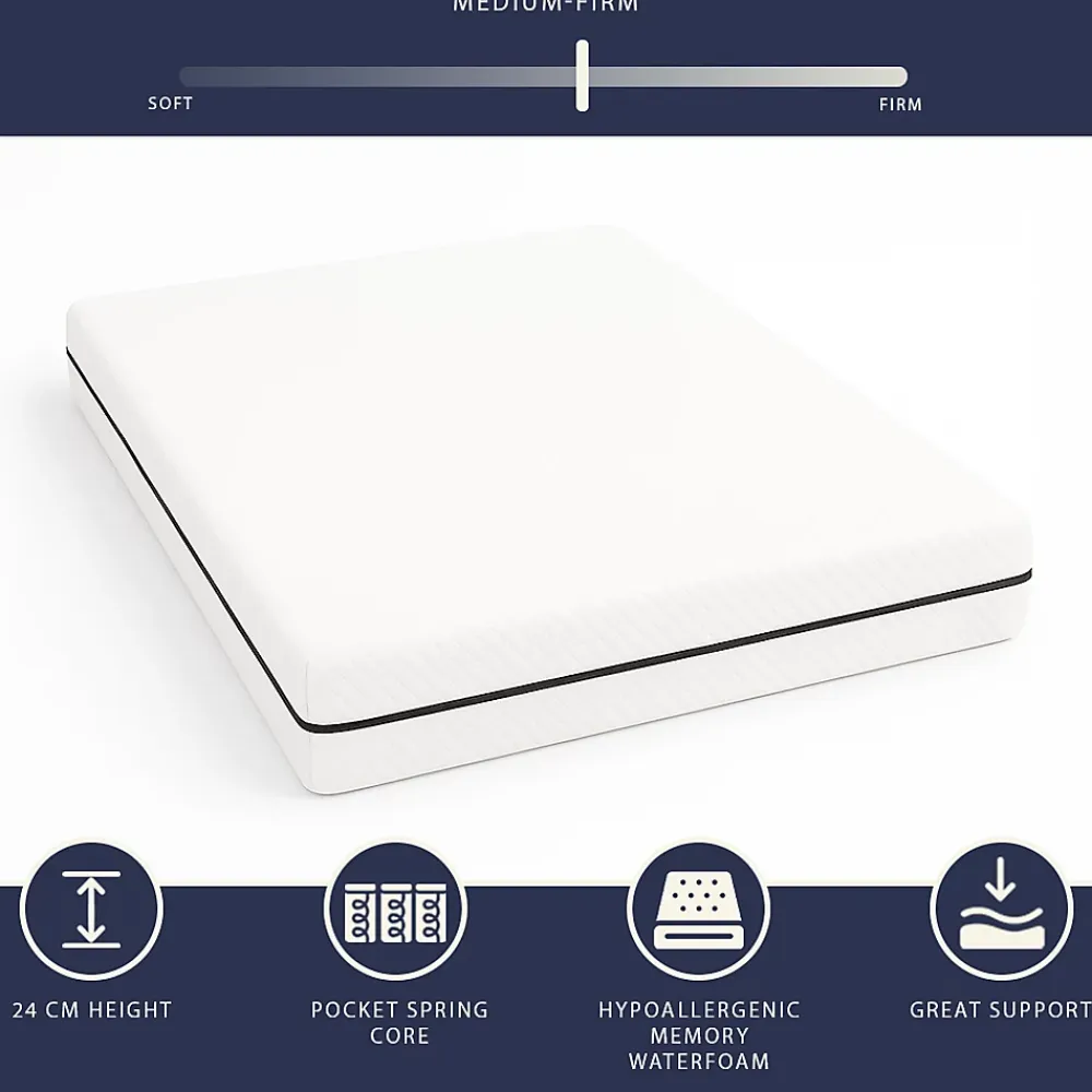 The White Stone Matelas 160x200 à Ressorts Ensachés et Mousse, 24 cm* Matelas