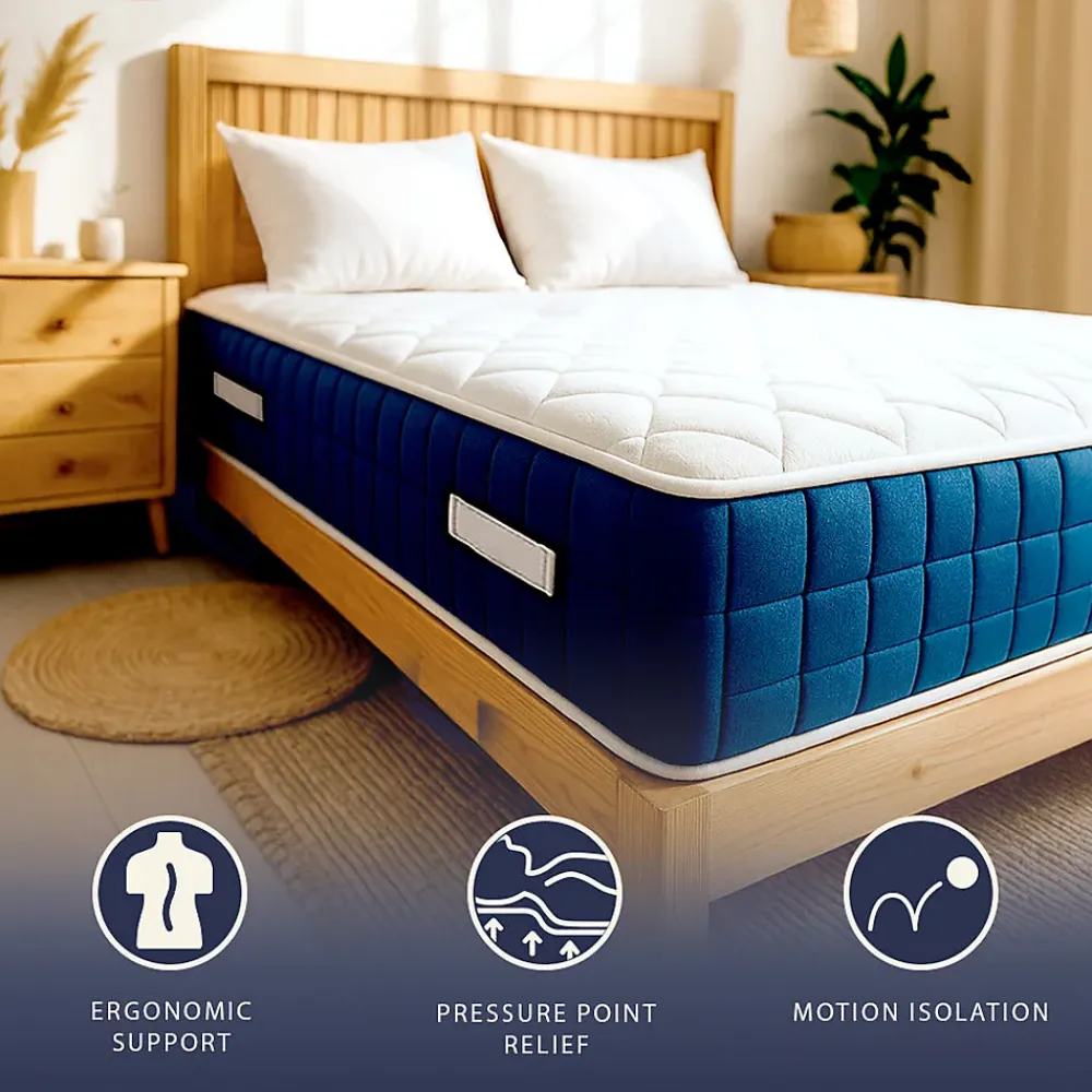 The White Stone Matelas 180x200cm, Hauteur 30 cm, avec Ressorts Ensachés et Memory Foam* Matelas